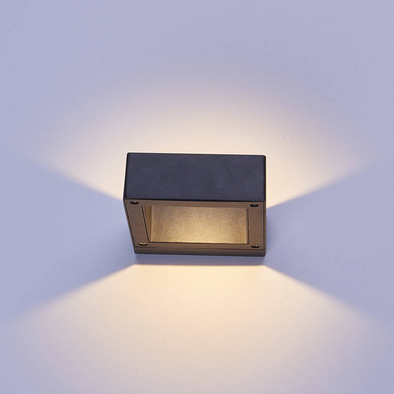 Luz LED para porche impermeable al aire libre 6W 12W lámpara de pared de aluminio negro jardín patio pasillo balcón aplique luz AC110V/220V