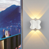 Moderna lámpara de pared LED de 12W para exteriores, resistente al agua, IP65, de aluminio, luz de pared hacia arriba y hacia abajo, candelabro de decoración para porche de jardín, luz de 110V y 220V