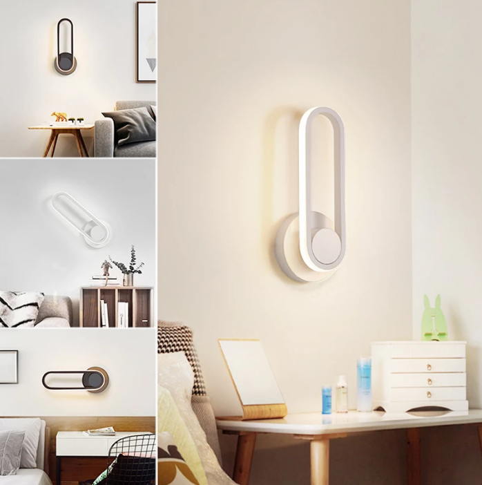 Lámpara de pared giratoria táctil para dormitorio, mesita de noche, interior, sala de estar, luces de pared Led, accesorio, luz de escalera, lámparas decorativas Hagood