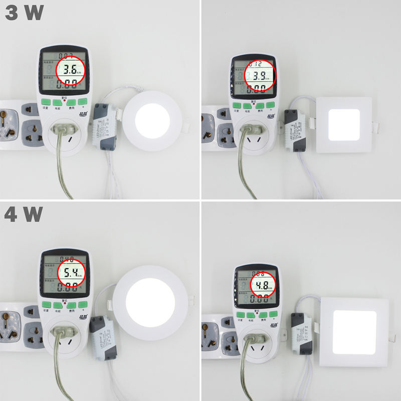 Ultra Thin Led Panel Downlight real full watt 3W 4W 6W 9W 12W 15W 18W 24W Luz empotrada de techo LED redonda / cuadrada