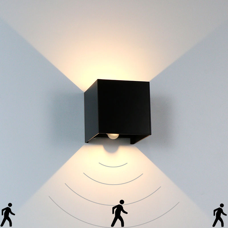 12W Sensor de movimiento LED Luz de pared Exterior Impermeable IP65 Porche Jardín Lámpara de pared Decoración Iluminación