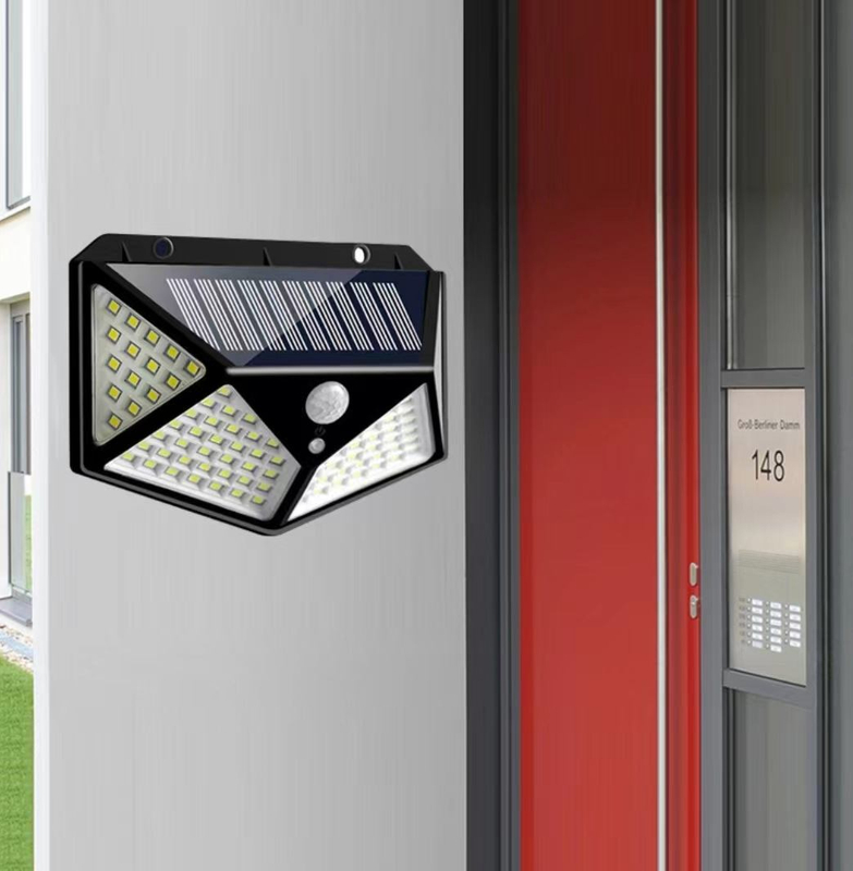 La mejor escalera de jardín para patio trasero al aire libre a prueba de agua IP67 energía Solar 4 lados iluminación lámpara de pared LED Sensor de movimiento luz Solar Led