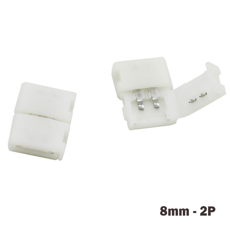 8mm2P/10mm 2P/10mm 4P divisor sin soldadura derecho rápido sin conector de soldadura adaptador de esquina 12 v 3528/5050 tira de LED RGB