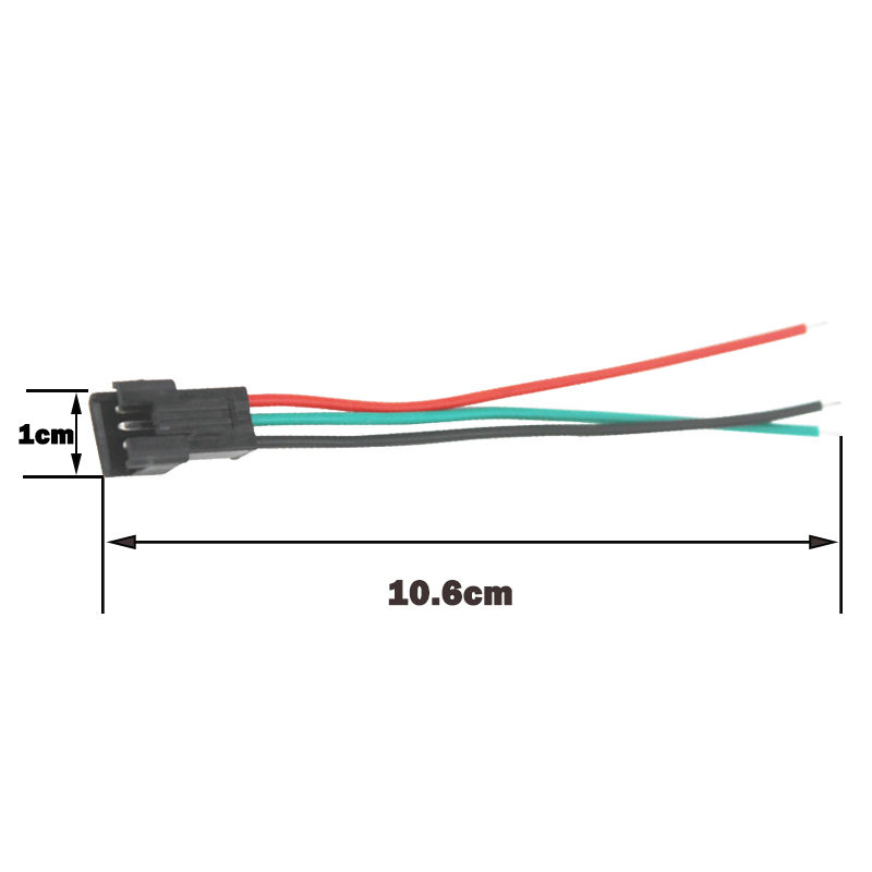 JST SM 3 pines/cabeza macho a hembra enchufe/cable conector rápido para tira de LED RGB WS2812B