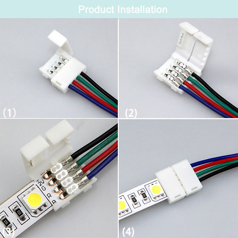 Conector de tira de LED de 2 pines y 8mm con conexión sin cables sin necesidad de soldadura/conector de soldadura para tira de Led 3528/5050