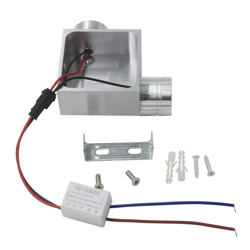 Lámpara de pared de 2W, iluminación derecha e inferior, candelabro LED colorido de aluminio montado en la pared, decoración interior para dormitorio, sala de estar, baile