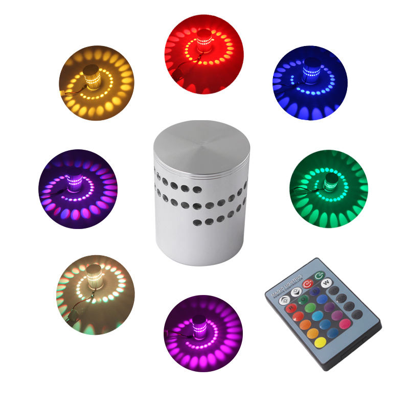 2023 precio barato noche luz espiral agujero RGB LED pared led luces decorativas
