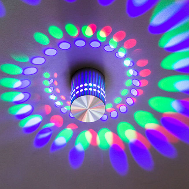2023 precio barato noche luz espiral agujero RGB LED pared led luces decorativas