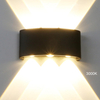 Lámpara de pared impermeable para exteriores de 8W, lámpara de pared moderna de aluminio COB para jardín