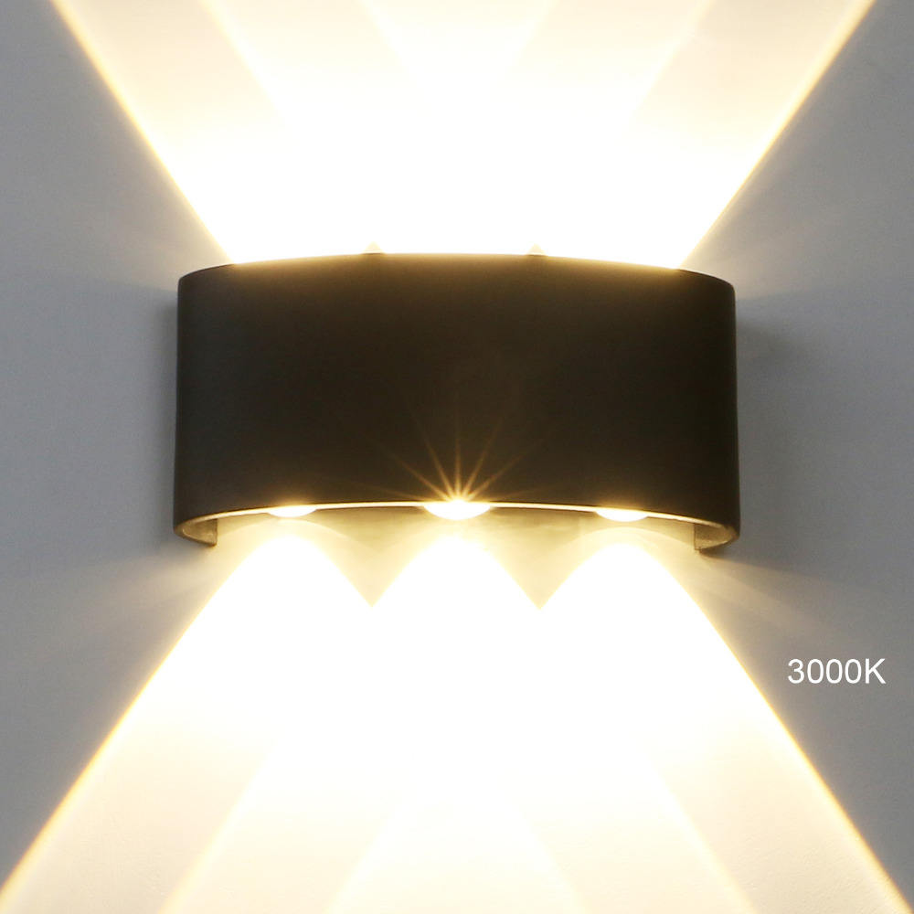 Lámpara de pared impermeable para exteriores de 8W, lámpara de pared moderna de aluminio COB para jardín