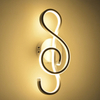 Nota musical, candelabro de pared LED decorativo de aluminio de estilo minimalista moderno, creativo dormitorio, sala de estar, pasillo, luz de pared