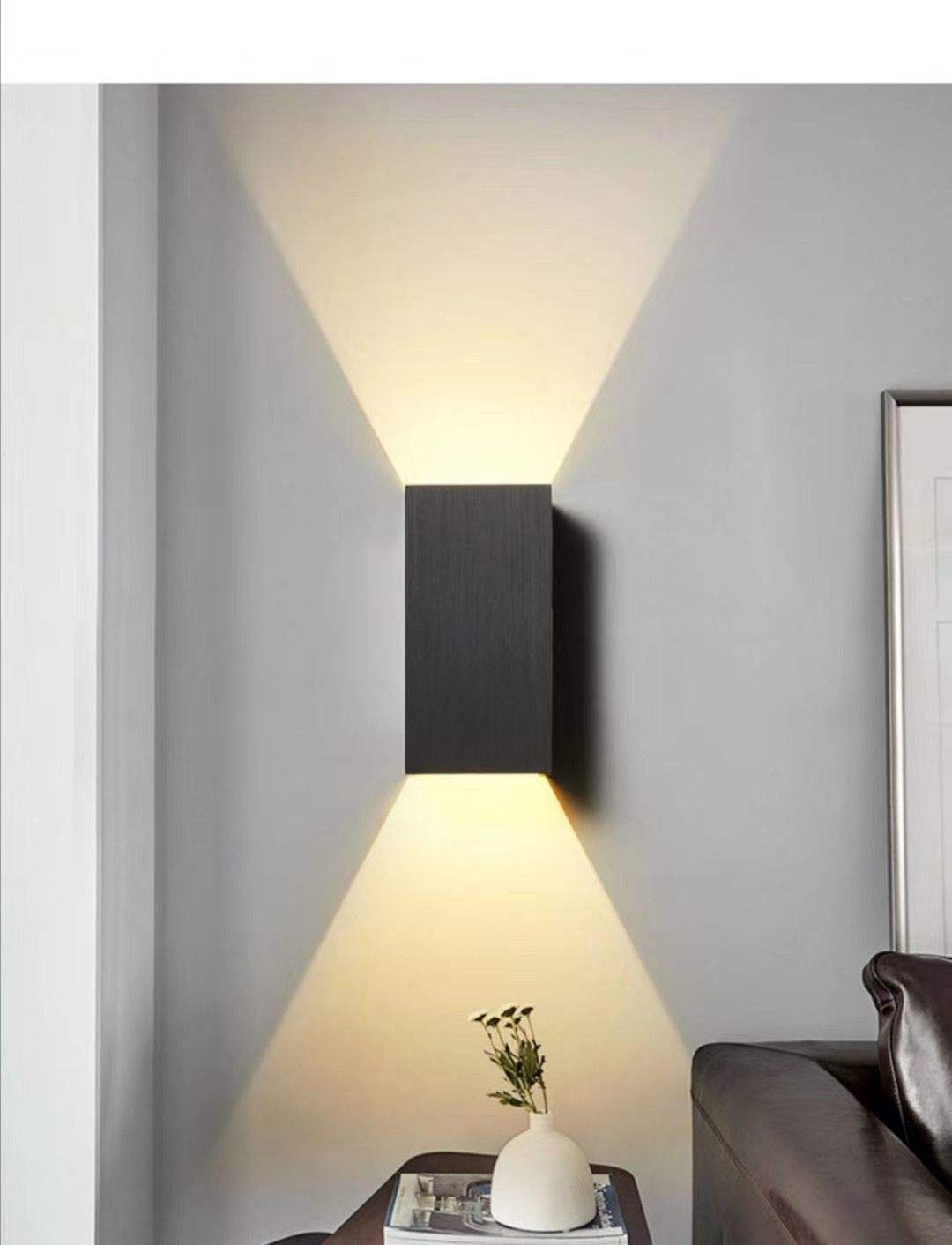 Aplique de pared LED de 12W para exteriores, aplique de pared LED IP65, luces de mamparo de Metal cuadradas impermeables, accesorio de iluminación de pared Exterior, genial