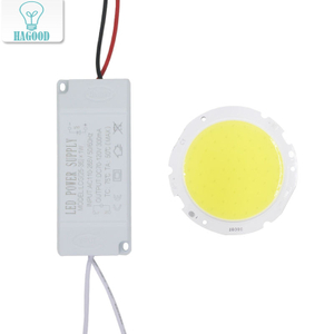 1 Juego de panel de placa de chip led COB de 3W, 5W, 7W, 10W, 12W, 15W, 20W, 25W, 30W para lámpara de foco led + controlador de fuente de alimentación LED de carcasa de plástico