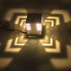 Aplique de pared LED de 3W AC85-265V novedades lámparas de pared luminosas de agujero cuadrado para decoración de escaleras de loft