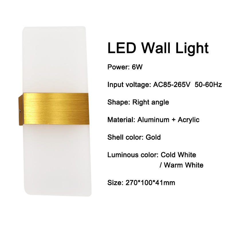 Lámpara de pared LED moderna, accesorio de iluminación interior minimalista, apliques de pared, escalera, 6W, 10W, dormitorio, mesita de noche, sala de estar, iluminación de pasillo de casa
