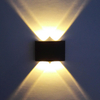 Negro 4W Oval Led Lámpara de pared Impermeable Al aire libre Jardín Porche Aplique Iluminación