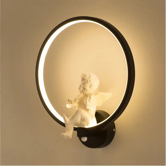 Recién llegado, candelabro led moderno, luz de pared elegante, anillo de luz artística, montaje en pared para luces de hotel de interior