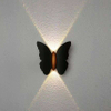 Luz de pared con forma de mariposa de 6W Negro + dorado Arriba y abajo Luminoso Luz exterior Patio Jardín Sala de estar Pasillo Escalera Fondo Lámpara de pared LED impermeable