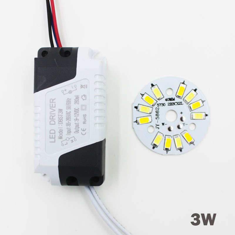 Panel de Color combinado blanco cálido/frío SMD5730 de 3W, 5W, 7W, 9W, 12W, 18W, fuente de alimentación del controlador LED de control segmentado para luz descendente