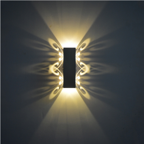 Lámpara de aluminio de alta calidad Aplique de pared de 6W para interior Mariposa de 2W