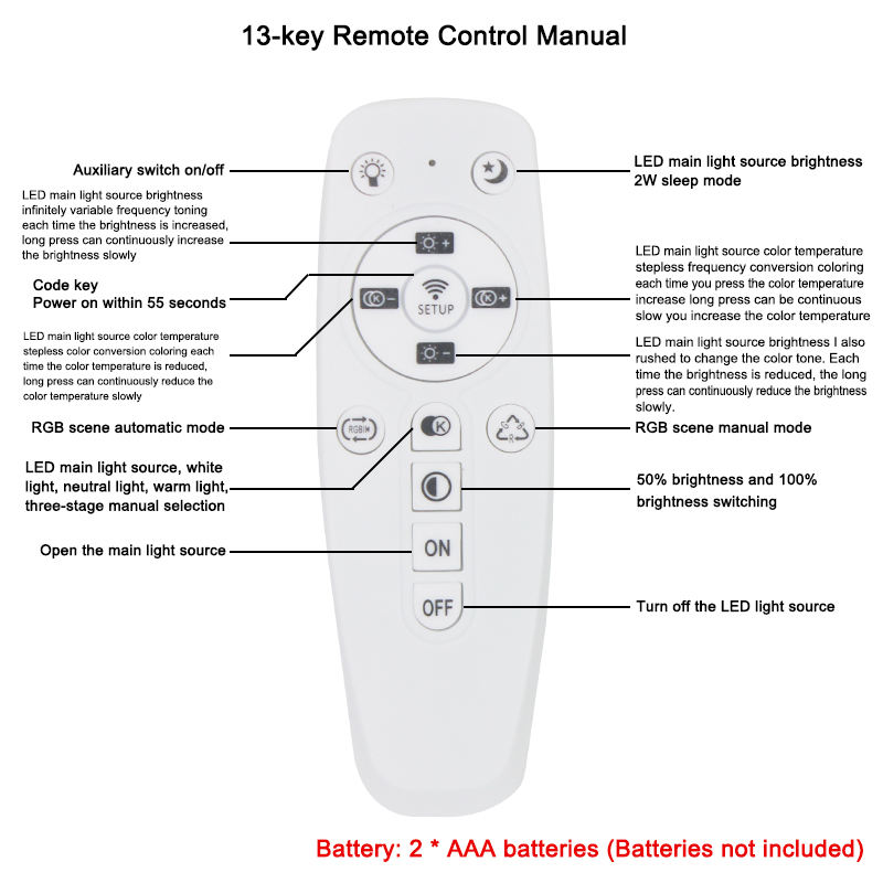 Aplique de pared LED de temperatura de tres colores con atenuación de Control inalámbrico de 2,4 G, módem, decorar restaurante, Hotel, apartamento, sala de estar, 21W
