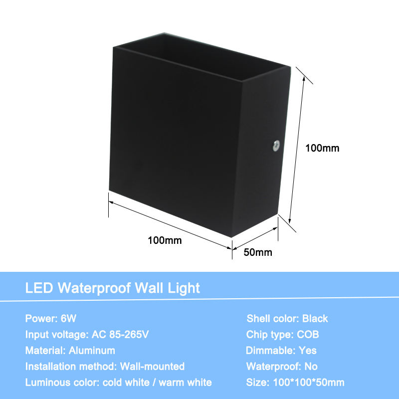Lámpara de pared impermeable para exteriores, creativa, sencilla, moderna, de 6W, lámparas LED para patio, lámpara para puerta, terraza, balcón, jardín, luz de pared