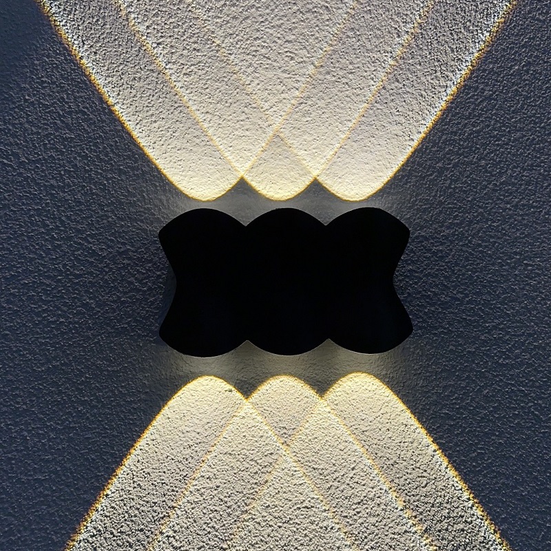 aplique de pared exterior negro