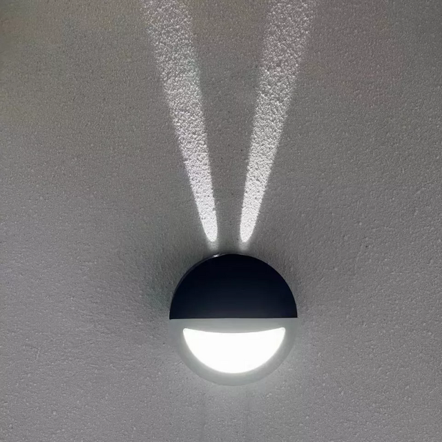 Medio sol Luz de estrella redonda Lámpara de pared LED Aplique de interior Iluminación aplique de pared exterior blanco apliques de pared comerciales al aire libre sobre la lámpara de pared del jardín