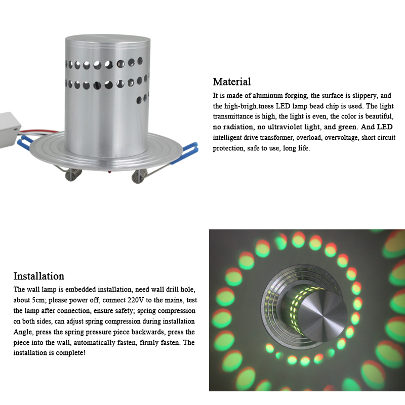 Lámpara de pared de techo LED porosa con control remoto para luz de pared RGB montada en el techo Control remoto IR de varias escenas coloridas