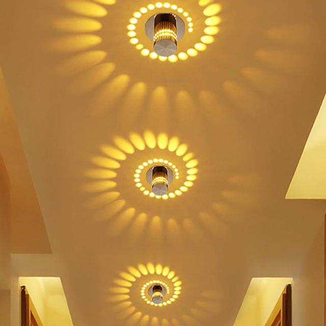 Luz de techo con orificio en espiral integrado Iluminación interior Luz de pared decorativa RGB con controlador