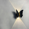 NUEVA lámpara de alta calidad de 6 W, lámpara elegante de mariposa a prueba de agua, lámpara de pared de concha de oro negro y luz nocturna para exteriores