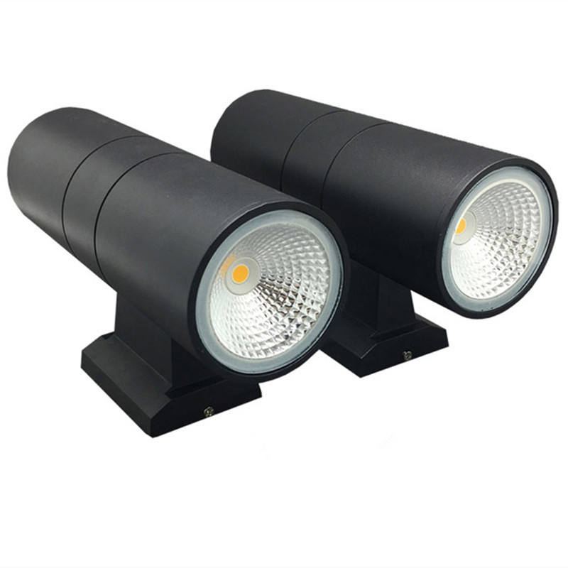Lámpara de porche de 6W COB Up Down impermeable IP65, cilindro de doble cabezal para exteriores, accesorio de balcón interior, lámpara de pared Led