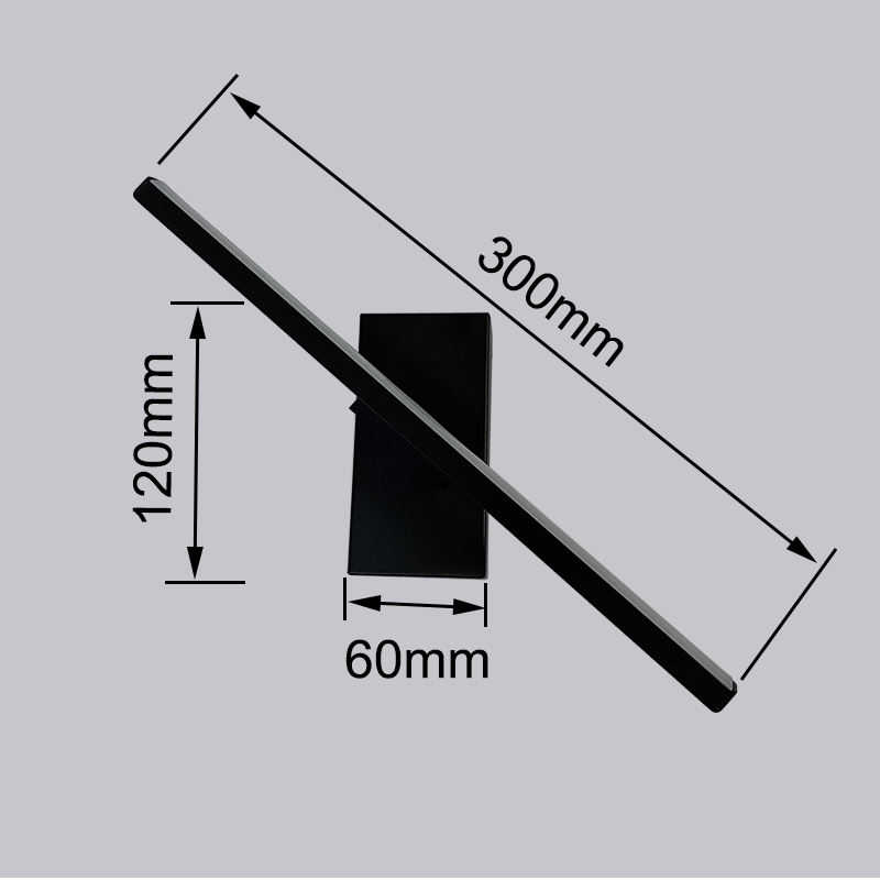 Lámpara de pared para cabecera de dormitorio, ángulo ajustable giratorio, iluminación LED para interiores, lámpara de pared de tira simple de aluminio