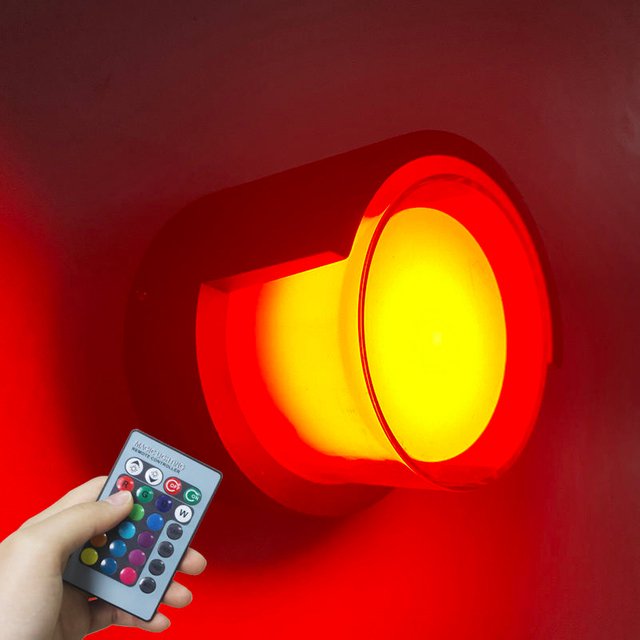 Nuevo 5W impermeable acrílico Art Deco pared Led luz exterior iluminación pared aplique Rgb con Control remoto