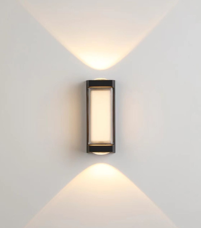 Lámpara de pared LED a prueba de agua, luces decorativas para jardín, luz de pared exterior de aluminio hacia arriba y hacia abajo, lámpara de pared LED montada