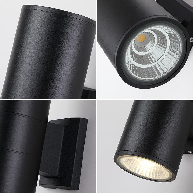 Aplique de pared personalizado, moderno IP65, impermeable, de aluminio, para exteriores, luz LED de pared hacia arriba y hacia abajo, fabricado en China