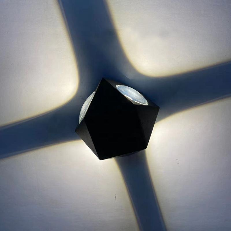 China fabrica casa externa 3000-6000k 12W forma de diamante interior IP65 decoración led pared luz exterior fuente fabricante