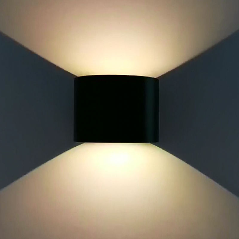 Diseño de semicírculo a prueba de agua luz de pared led 6W iluminación exterior con accesorios de precio directo de fábrica apliques lámpara de luz