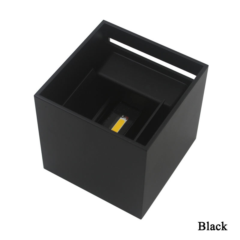 Wandlamp ajustable IP65 impermeable interior y exterior cubo LED lámpara de pared salón dormitorio aluminio arriba y abajo Led jardín porche luz