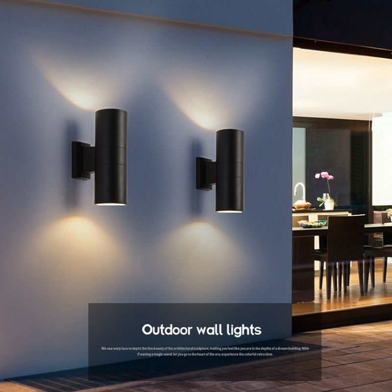 6W 12W COB Up Down impermeable IP65 lámpara de porche de doble cabeza cilindro exterior interior balcón accesorio Led pared lámpara de pared