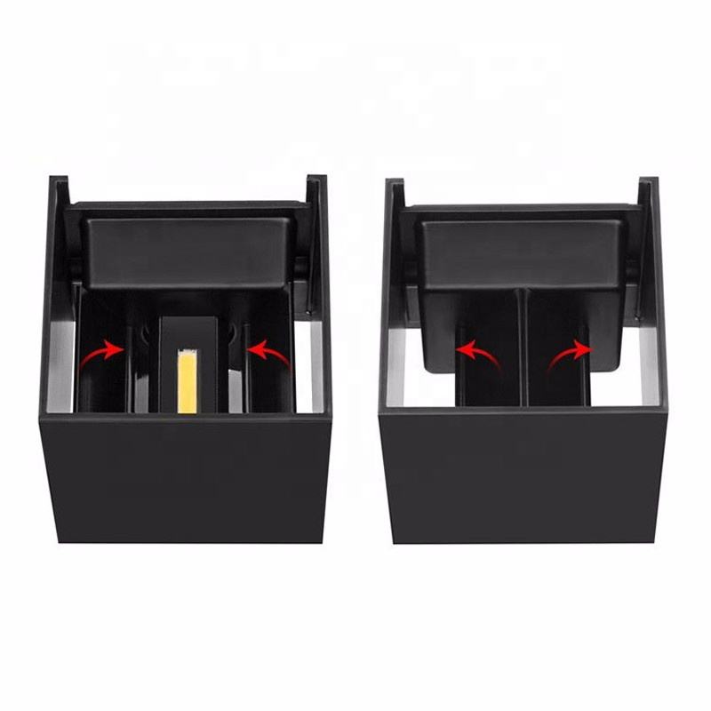 Nueva lámpara de varita led regulable para exteriores, impermeable, ip65, luz de pared de cubo, 12w, lámparas de pared Led modernas para jardín