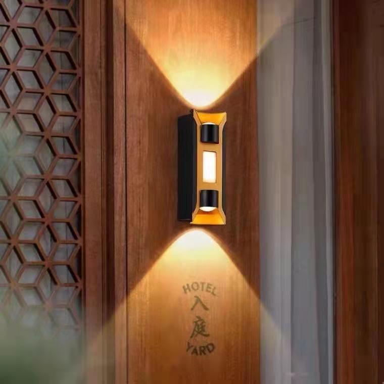 Moderna decoración Exterior de montaje impermeable al aire libre de lujo para la habitación del hogar, dormitorio, Hotel, candelabro de luz Led, lámpara de pared montada en la pared