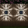 Luz de pared Jardín solar Decoración exterior Jardín Iluminación impermeable hacia arriba y hacia abajo Decoración al aire libre Luz de arandela de pared de inducción