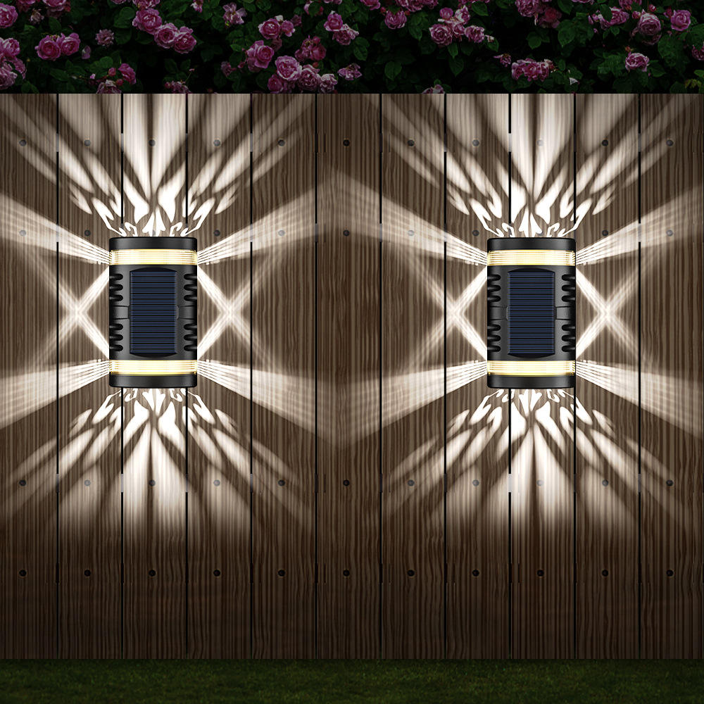 Luz de pared Jardín solar Decoración exterior Jardín Iluminación impermeable hacia arriba y hacia abajo Decoración al aire libre Luz de arandela de pared de inducción