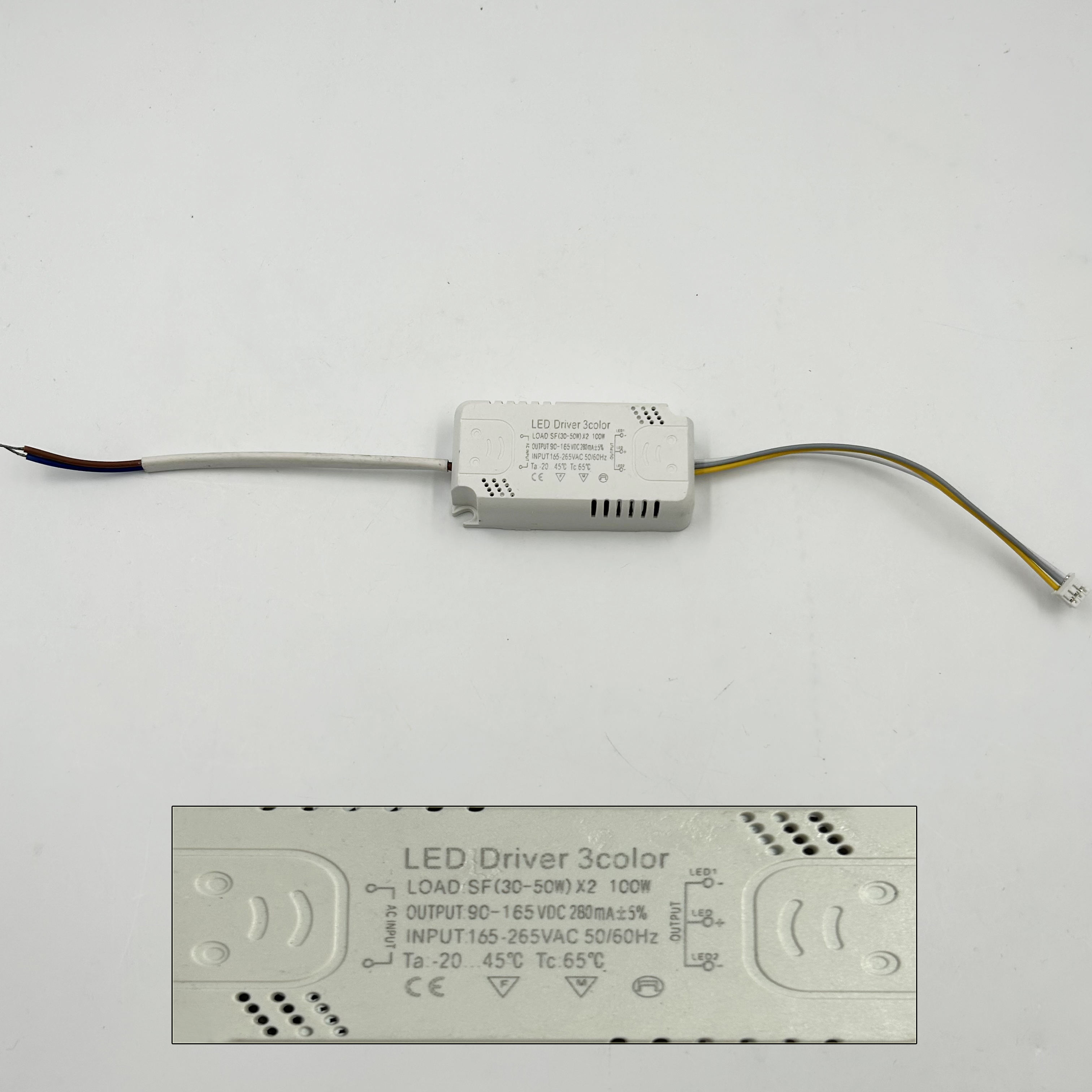 Transformadores de iluminación de controlador LED de 100W, 140W, 160W, controlador de temperatura de tres colores, fuente de alimentación de Chip LED COB no Warterpoof