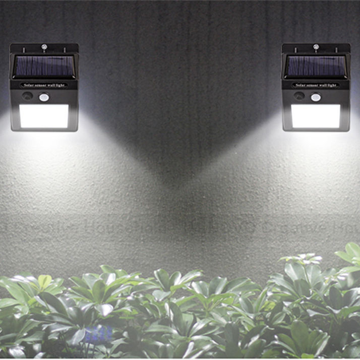 Luz de energía solar LED 20LED Luz montada en la pared Sensor de movimiento PIR Calentador de agua solar impermeable al aire libre