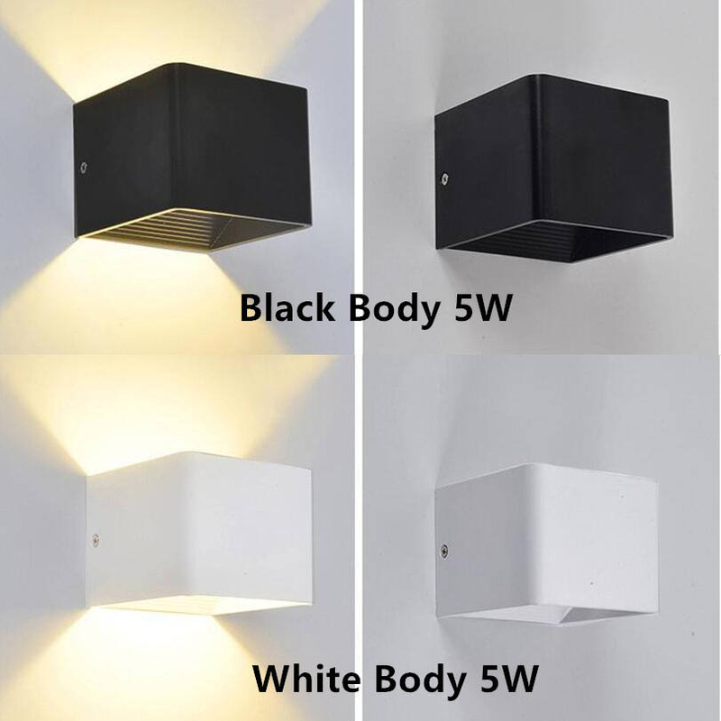 3w 5w Lámpara de pared cuadrada Iluminación LED para interiores Iluminación LED para interiores Cubo de cerámica Lámpara de pared para interiores Cuadrada Pequeña luz de noche Lámpara de pared única Decoración de hotel para interiores Buena calidad 