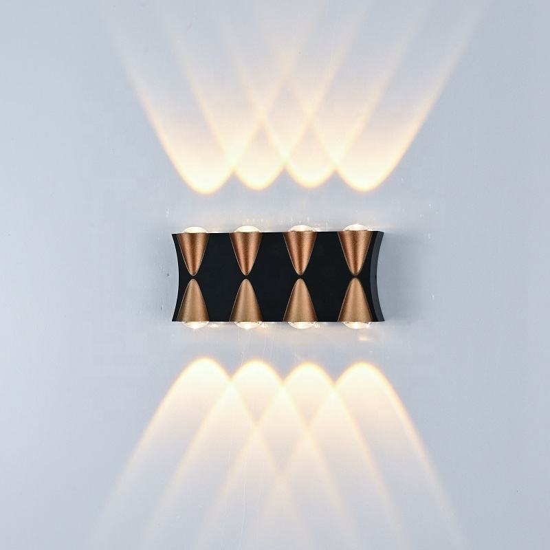 Lámpara de pared LED resistente al agua de 4/6W, luz de pared de aluminio para interiores y exteriores, luz LED para porche de jardín montada en superficie, accesorios de decoración