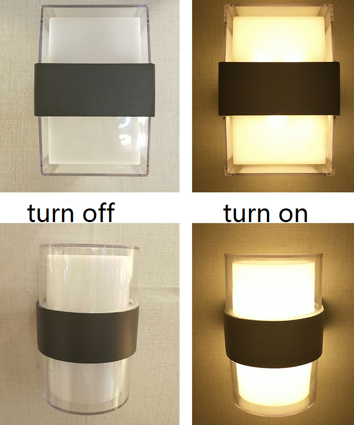 Lámpara de pared LED IP65, iluminación de jardín impermeable para exteriores, AC86-265 de aluminio, dormitorio interior, sala de estar, escaleras, pasillo, luz de pared