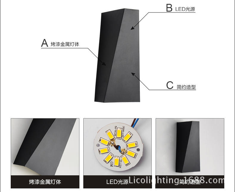 Lámpara de pared interior LED cuadrada moderna de 6W, candelabro de aluminio para iluminación del hogar, dormitorio, sala de estar, pasillo, luz decorativa para pared, AC85-265V